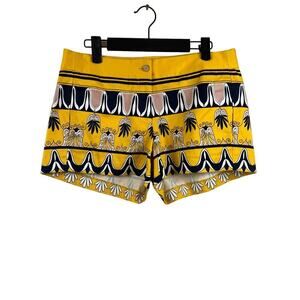 J. Crew Yellow Scroll Print City Fit Shorts Size 4